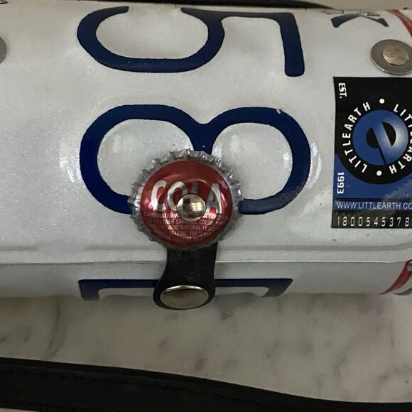 Little Earth New York License Plate Purse Black Strap Clutch Handle Recycled NWT - Picture 10 of 10